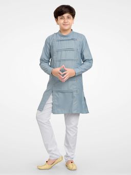 Jeetethnics - Boys Grey Kurta Pyjama (Set of 2)