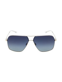 Opium Eyewear - Men Silver Metal Sunglass with Polarised and UV Protected Lens