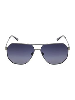 Opium Eyewear - Men Silver Metal Sunglass with Polarised and UV Protected Lens