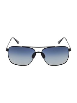 Opium Eyewear - Men Black Metal Sunglass with Polarised and UV Protected Lens