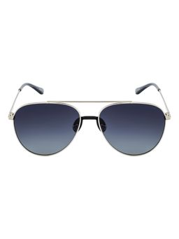 Opium Eyewear - Men Silver Metal Sunglass with Polarised and UV Protected Lens