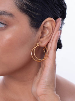 Ethnic Andaz - Gold Mini Circular Hoops Earrings