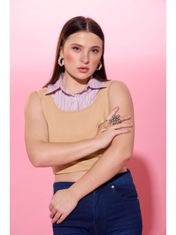 QONA - Dawn Crop Top With Sylvia with Collar (Set of 2)