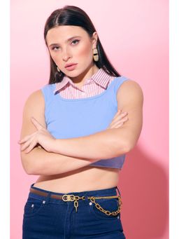 QONA - Dawn Crop Top With Sylvia with Collar (Set of 2)