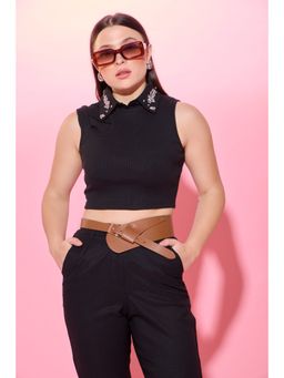 QONA - Slyce Crop Top With Ruby with Collar (Set of 2)