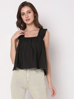 VERO MODA - Women Solid Black Top