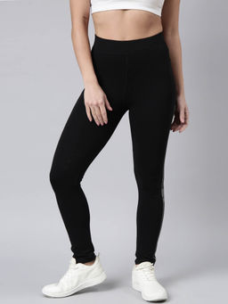 SHOWOFF - Womens Solid Slim Fit Black Regular Track Pants