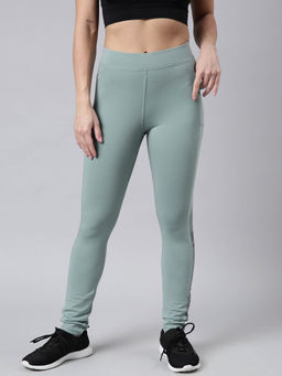 SHOWOFF - Womens Solid Slim Fit Sea Green Regular Track Pants