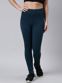 SHOWOFFFF - Womens Solid Slim Fit Teal Regular Track Pants