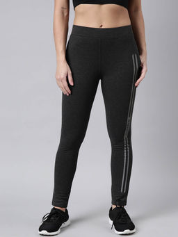 SHOWOFFFF - Womens Solid Slim Fit Grey Regular Track Pants