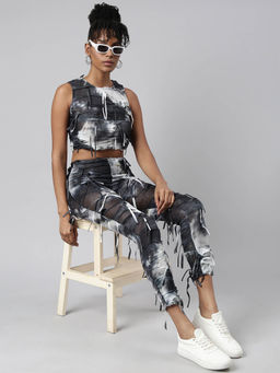 SHOWOFFFF - Womens Sleeveless Round Neck Top & Trousers (Set of 2)