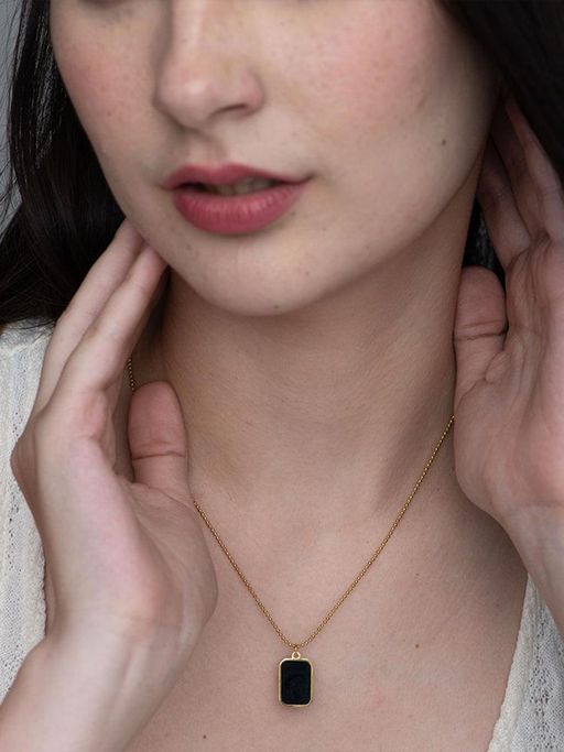 Palmonas 18K Gold Plated Black Onyx Necklace for Women