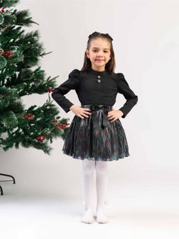 THE PONY & PEONY CO. - Girls Bling Black Top & Skirt