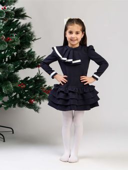 THE PONY & PEONY CO. - Girls Coco Navy Blue Dress