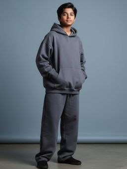 FUNKRAFTS - Blue Kids Premium Looper Knit Cotton Hoodie & Trackpant