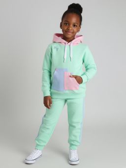 Polka Tots - Green Cotton Full Sleeve Hoodie & Joggers