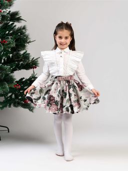 THE PONY & PEONY CO. - Girls Plum Grey Shirt & Skirt