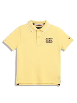 Tommy Hilfiger - Boys Yellow Regular Fit Cotton Polo T-Shirt