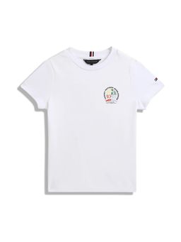Tommy Hilfiger - Boys White Logo Regular Fit Cotton T-Shirt