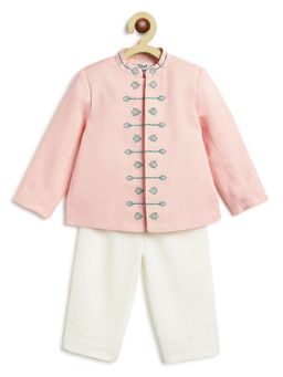TIBER TABER - Boys Morpankh Pink Bandhgala & Pant