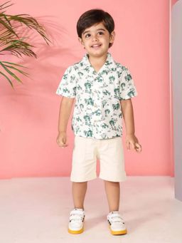 ZACH & KIKI - Boys White Toile De Jouy Shirt