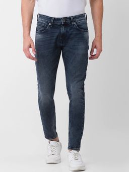 Spykar - Black Indigo Cotton Slim Fit Tapered Length Jeans for Men (kano)