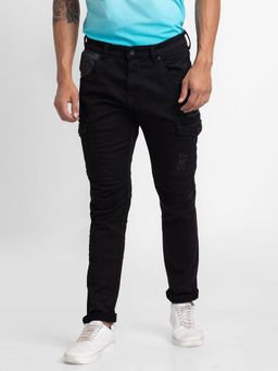 Spykar - Black Cotton Comfort Fit Narrow Length Jeans for Men (trooper)