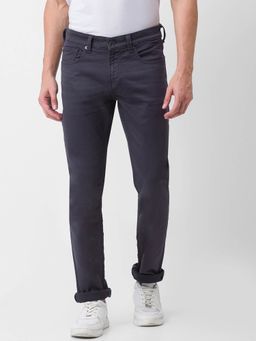 Spykar - Dark Grey Cotton Regular Fit Narrow Length Jeans for Men (rover)