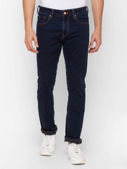 Spykar - Raw Blue Cotton Regular Fit Narrow Length Jeans for Men (rover)