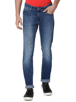 Spykar - Mens Cotton Stretch Mid Blue Skinny Fit Jeans