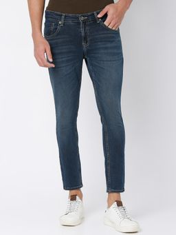 Spykar - Mid Blue Cotton Slim Fit Tapered Length Jeans for Men (kano)