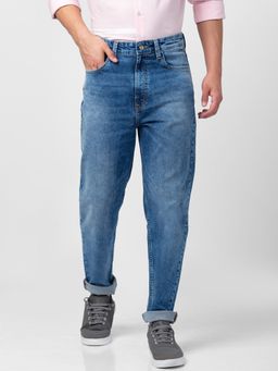 Spykar - Blue Mid Rise Loose Fit Jeans for Men
