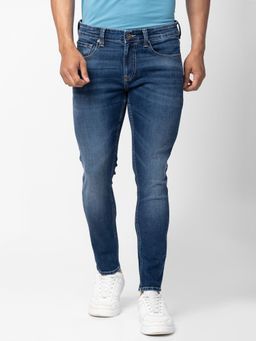 Spykar - Blue Mid Rise Tapered Fit Jeans for Men