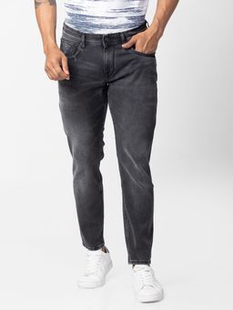 Spykar - Black Mid Rise Tapered Fit Jeans for Men