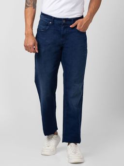 Spykar - Men Indigo Blue Cotton Stretch Comfort Fit Straight Length Jeans (Ricardo)