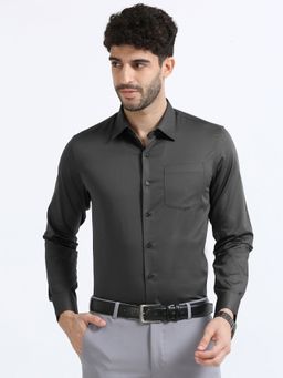 THE FORMAL CLUB - Cambridge Giza Cotton Shirt In Gun Metal