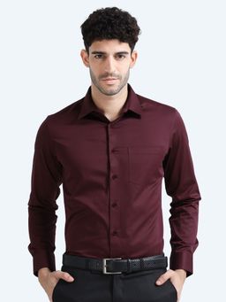 THE FORMAL CLUB - Cambridge Giza Cotton Shirt In Wineberry