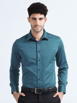 THE FORMAL CLUB - Cambridge Giza Cotton Shirt In Teal