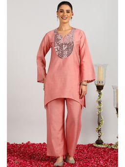 TAHILIYA - Pink Crimson Chanderi Silk Co-Ord Set