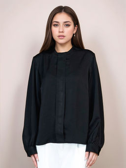 Zink London - Women Black Solid Full Sleeves Top