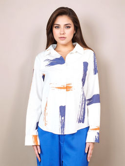 Zink London - Women White Printed Full Sleeves Shirt