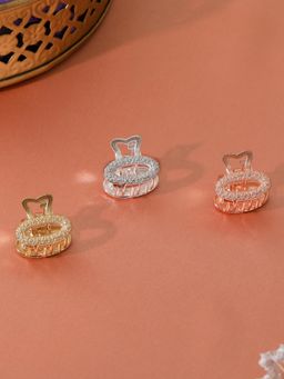 Estele - Multicolor Metal Trendy Claw Clips for Women or Girl Pack of 3