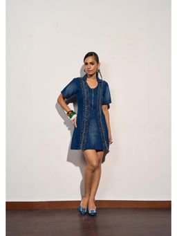 Clothes on my mind - Blue Chain Detail Commercial Hit Dress