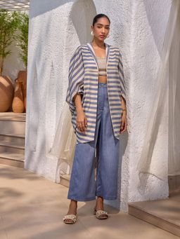 House of Fett - Atlantis Blue Top with Pant and Kaftan Co-Ords (Free Size)