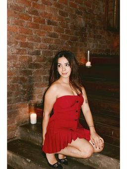 The Dapper Lady - Cherry Red Bustier with Skirt