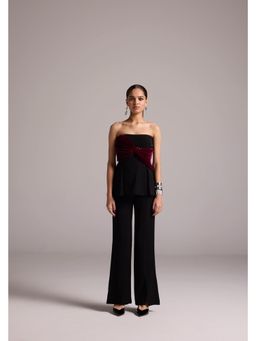 The Dapper Lady - Sienna Flared Black Top with Pant