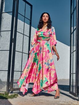 House of Fett - Fiori Pink Top with Pant Co-Ords