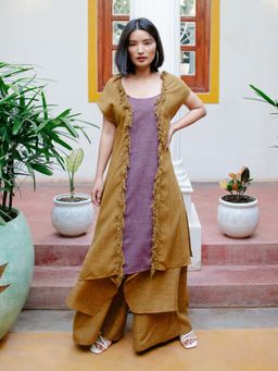 House of Fett - Kekova Fringe Multicolor Kaftan with Pant