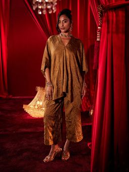 House of Fett - Ochre Embroidered Mustard Pant