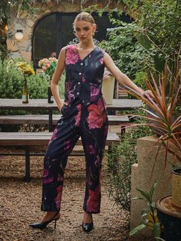 House of Fett - Jenny Printed Twill Blue Top with Pant Co-Ords